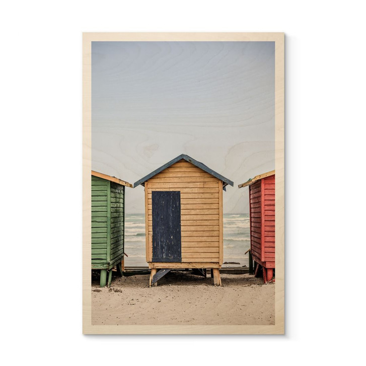 Holzbild Küstencharme - Bunte Hütten am Meer - Shot by Clint - WA459641