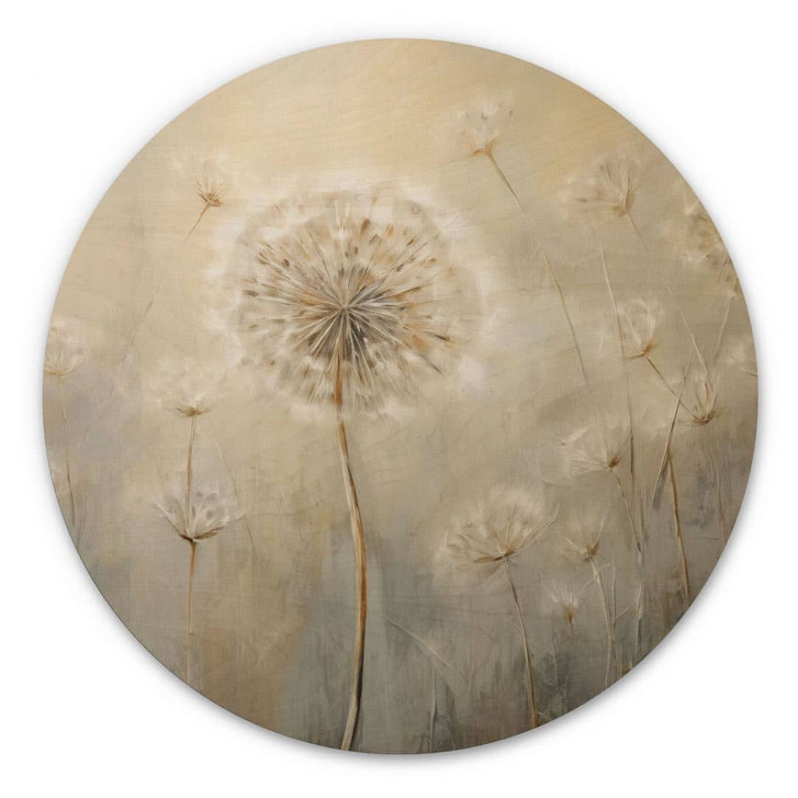 Holzbild Pusteblumen-Traum im Frühling - Paksoylu - Rund - WA425066