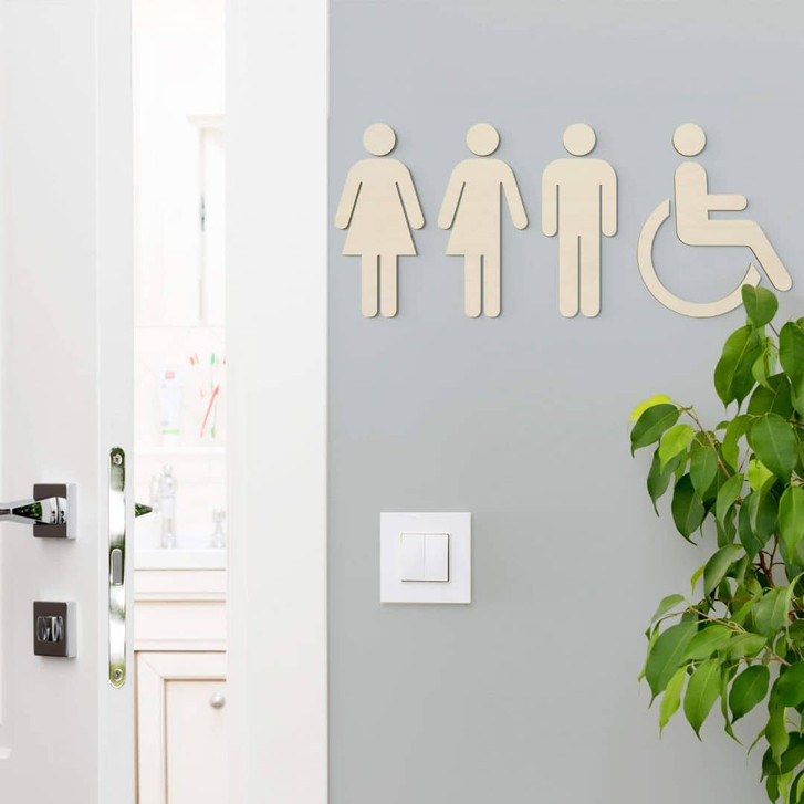 Holzdeko Pappel - WC Schild - WA341010