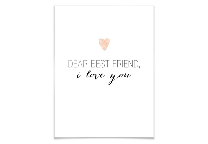 Poster Confetti & Cream - Dear best friend, i love you! - WA257076