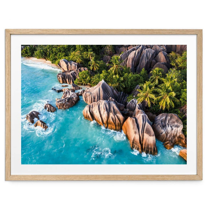 Poster Tropische Felsenküste der Seychellen - Colombo - WA473711