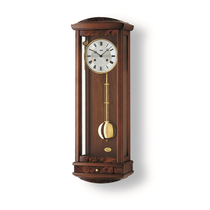 Regulator Massivholzgehäuse Nussbaumlackiert/Wurzel poliert - UG100827