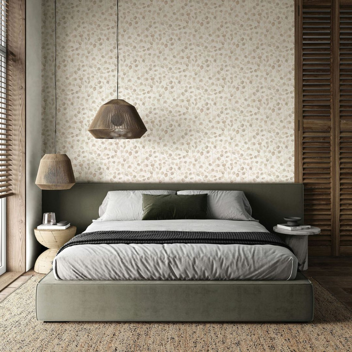Vliestapete in Grau Blätter Blattoptik Floral Natur - WA451124