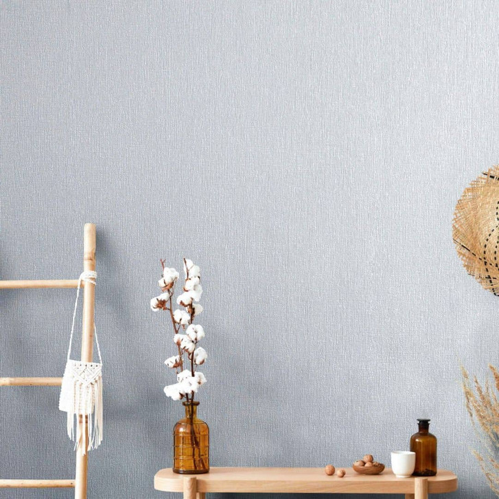 Vliestapete in textiler Struktur grau Uni - WA446235