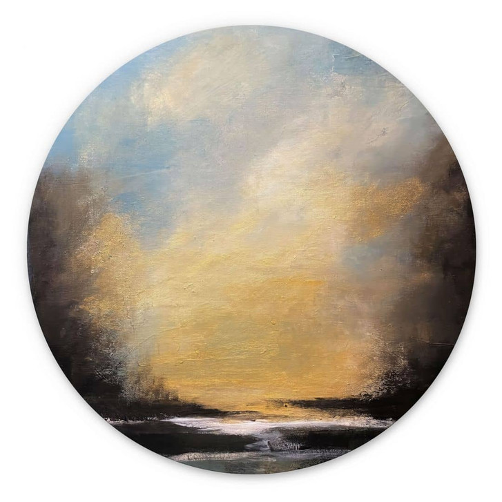 Wandbild Goldenes Licht am Abendhimmel - Bergius - Alu-Dibond Rund - WA464598