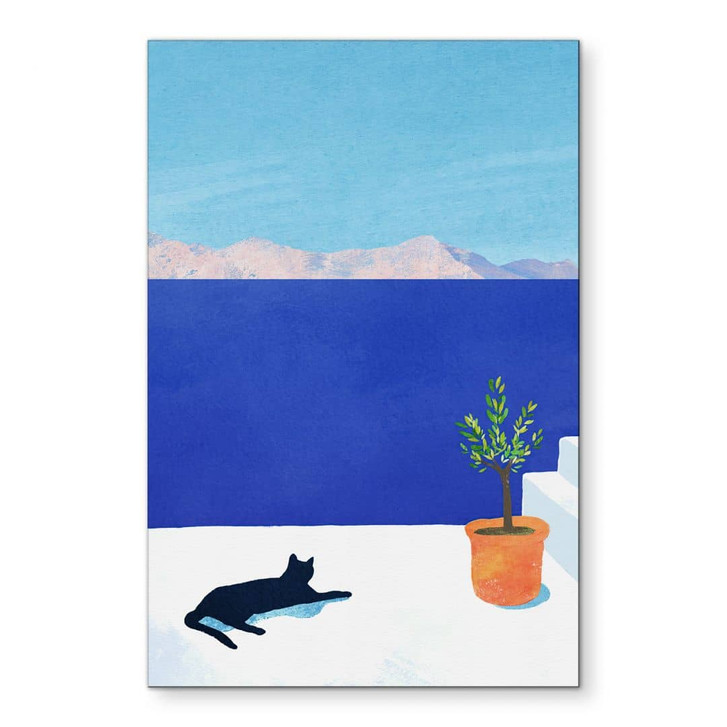Wandbild Siesta mit Katze am Meer - Rivers - Alu-Dibond - WA464962
