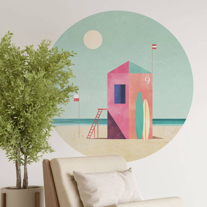 Wandtattoo Rettungshäuschen am Strand - Rivers - Rund - WA430054
