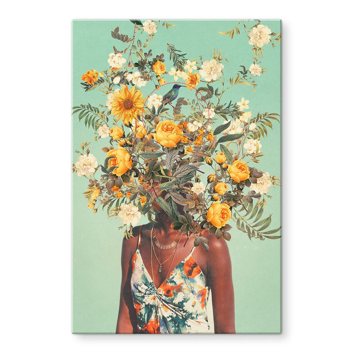 Acrylglasbild Moth - Frau mit Sommerblumen auf dem Kopf - WA392497