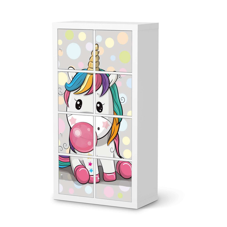 Klebefolie IKEA Expedit Regal 8 Türen - Rainbow das Einhorn - CR111149