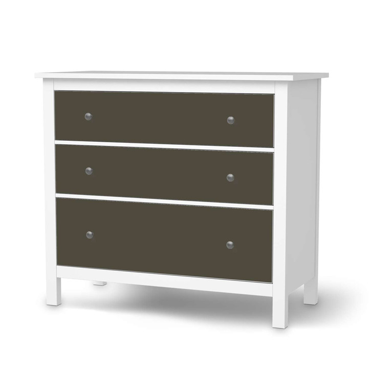 Möbelfolie IKEA Hemnes Kommode 3 Schubladen - Braungrau Dark - CR114699