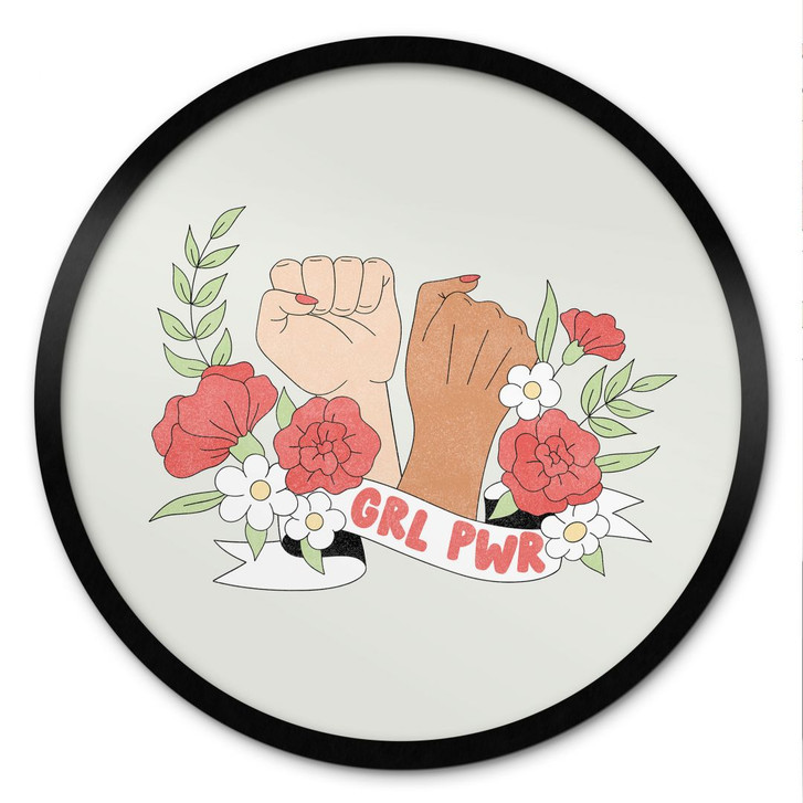 Poster Girl Power Blumen Statement - Rund - WA499047