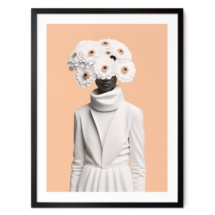 Poster Lady in Weiss mit Blumen - Treechild - WA409017