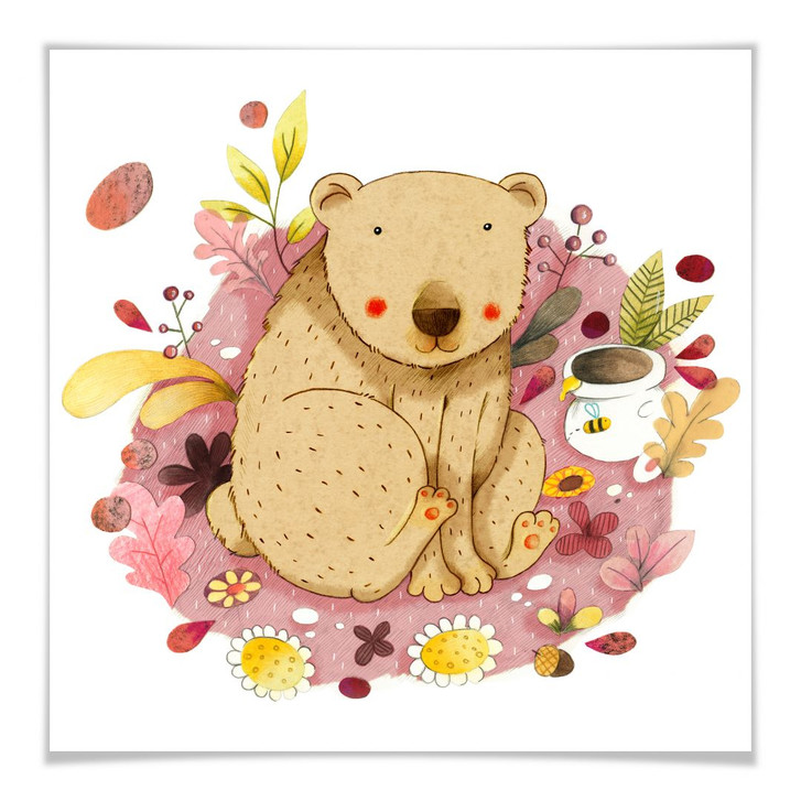 Poster Loske - Bär mit Honigtopf - WA163363