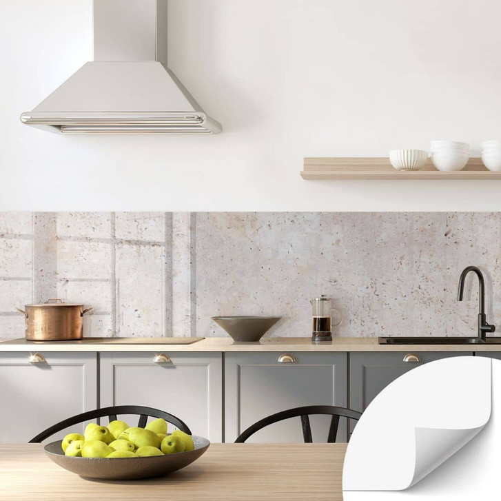 Selbstklebende Küchenrückwand Textur einer beigen Steinmauer - Pictufy Studio - WA448227