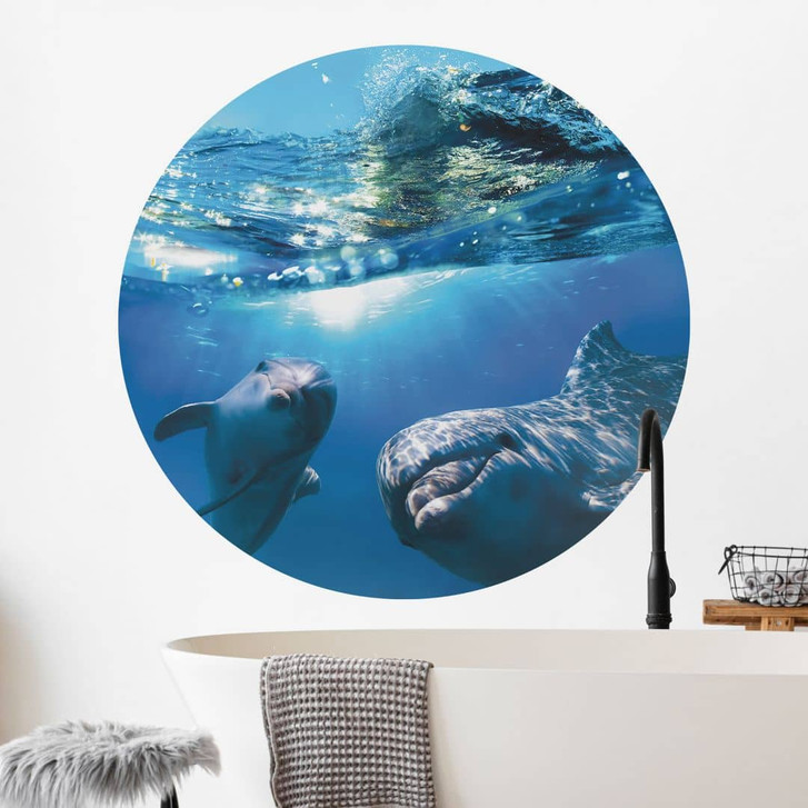 Wandtattoo Dolphins Underwater - Rund - WA486282
