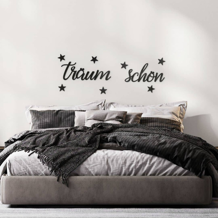 3D Schriftzug Träum Schön mit Sternen - Acryldeko - WA421640
