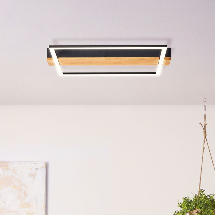 Deckenleuchte Layla, braun, 4.6 x 40 cm, Holz Lampe - WA438760