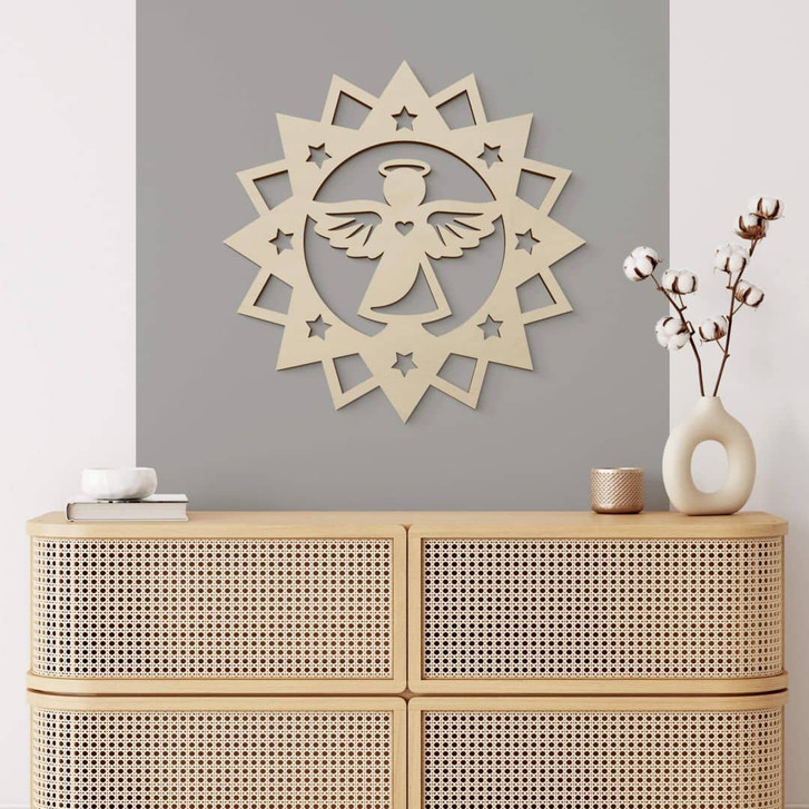 Holzkunst Pappel - Engel im Stern - WA133509