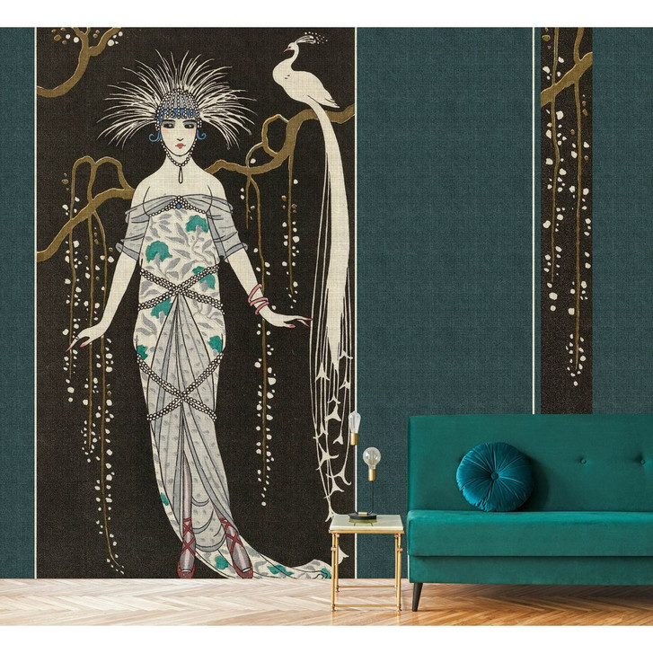 Livingwalls Fototapete Walls by Patel 3 Adlon 2 blau, schwarz, gold, grau, weiss - WA327832