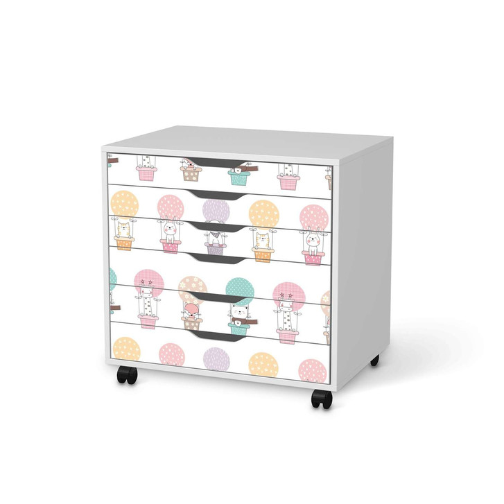 Möbelfolie IKEA Alex Rollcontainer 6 Schubladen - Flying Animals - CR114210