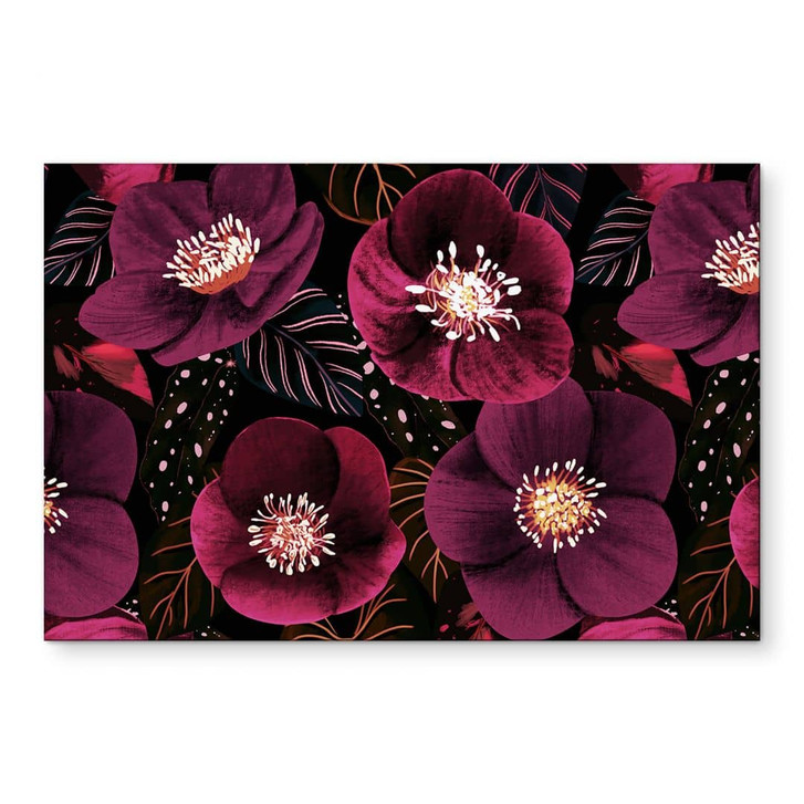Wandbild Florale Blütenpracht in Purpurtönen - Anis Illustration - Alu-Dibond - WA441402