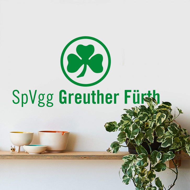 Wandsticker SpVgg Greuther Fürth Kleeblatt mit Schriftzug - WA202859