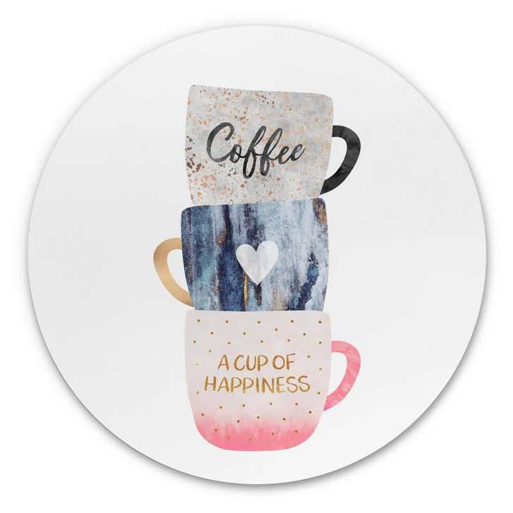 Alu-Dibond Fredriksson - A Cup of Happiness - Rund - WA330634