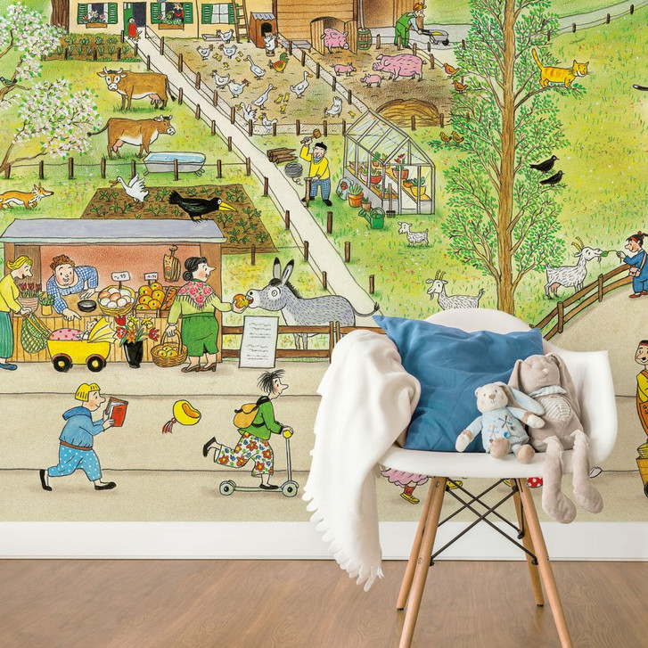 Fototapete Wimmel Bauernhof im Frühling - WA227813