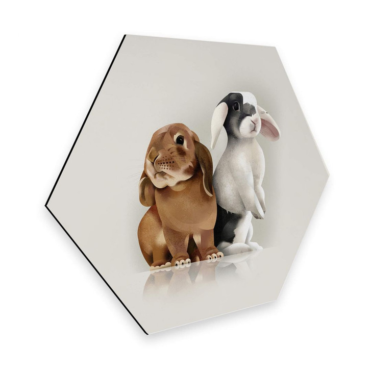 Hexagon - Alu-Dibond Braun - Bunny Love - WA299529