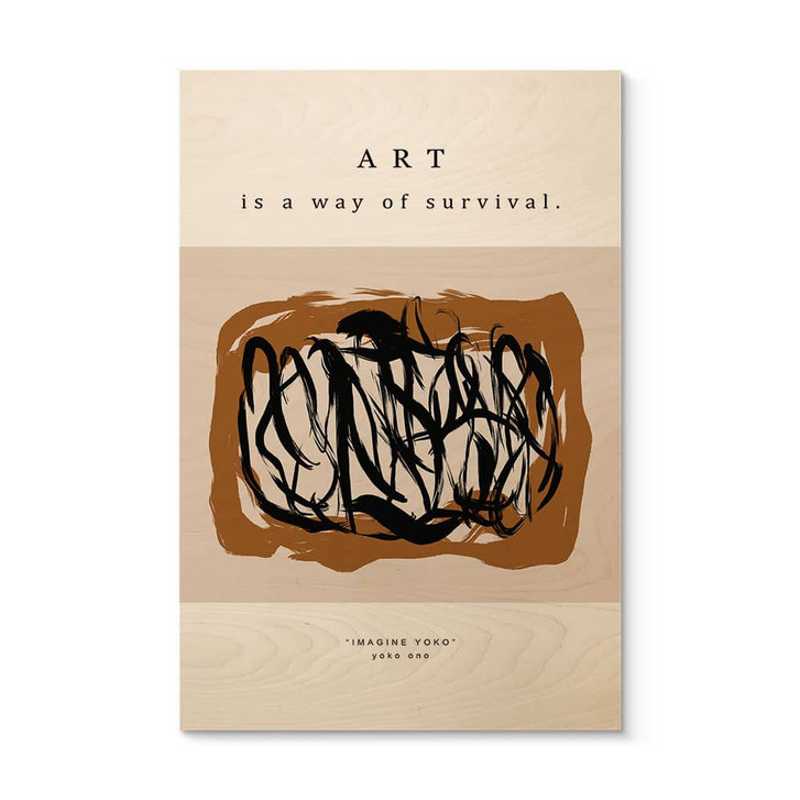 Holzbild Schwarze Pinselstriche - Imagine Yoko - Treechild - WA437106