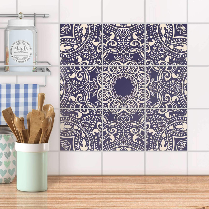 Klebefliesen - Blue Mandala - 9er Set - CR107778