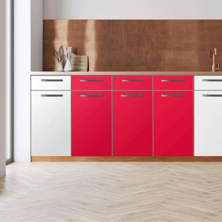 Küchenfolie - Unterschrank 120cm Breite - Rot Light - CR112293