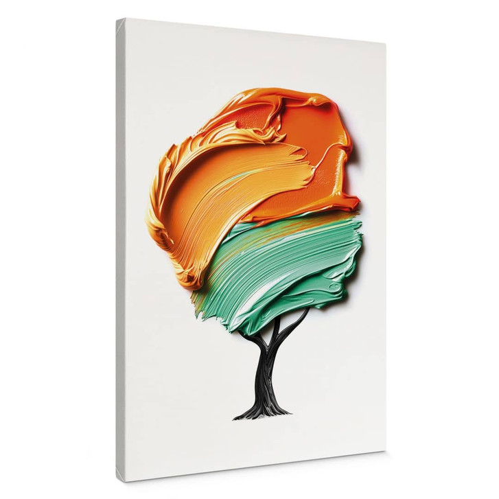 Leinwandbild Baum mit oranger und grüner 3D-Krone - Mielu - WA459895