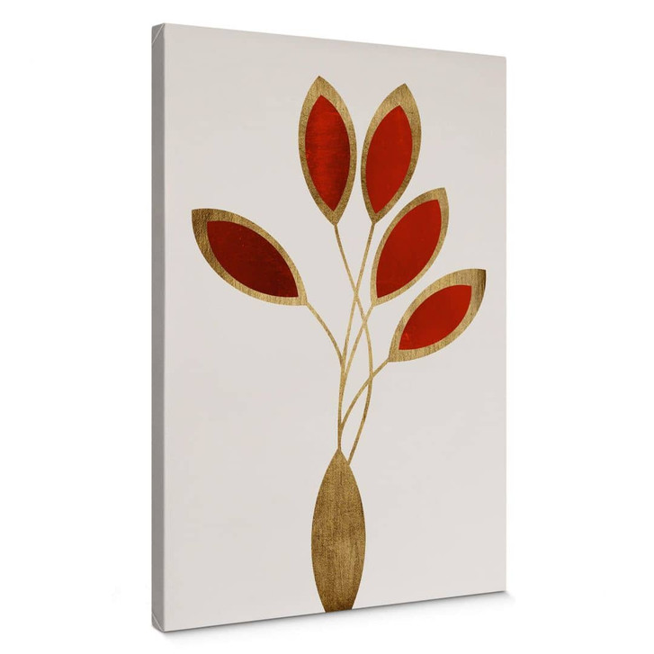 Leinwandbild Kubistika - Cinco Rot Gold - WA347376