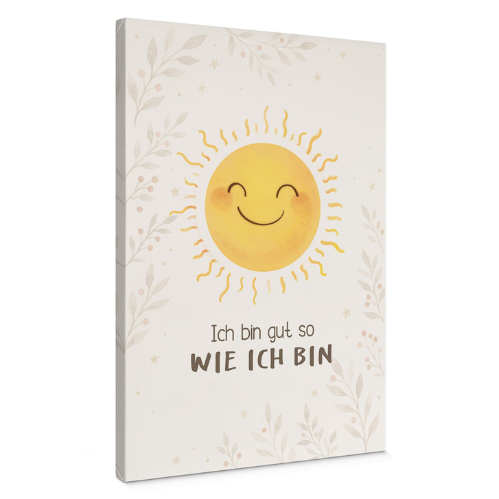 Leinwandbild mit Sonne - Selbstliebe für Kinder 
