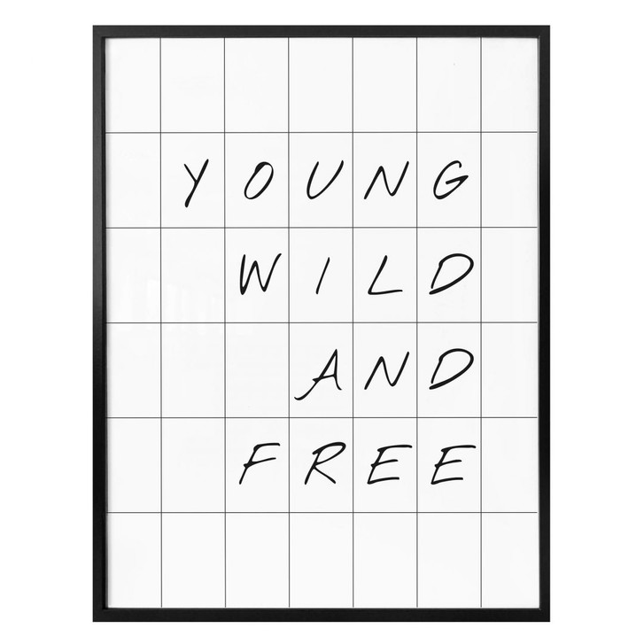 Poster mit Raster - Young wild and free - WA293432