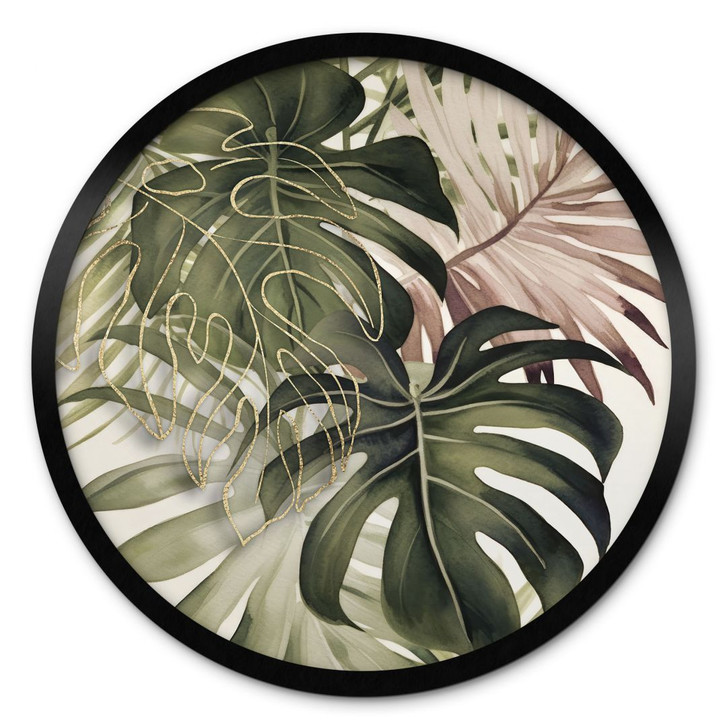 Poster Tropische Blätter Boho - Haase - Rund - WA427413