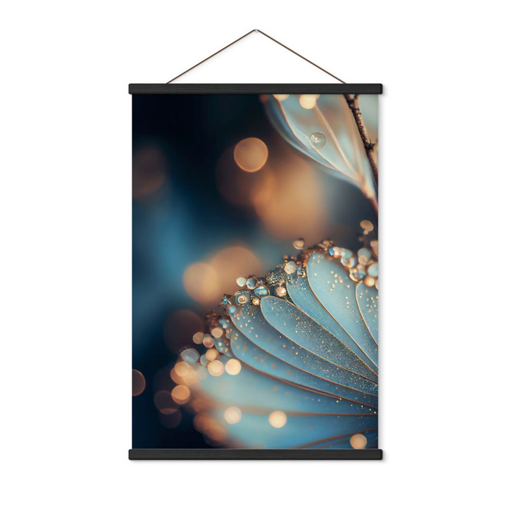 Stoffbild Blaue Blüte mit Tautropfen - Treechild - WA500449