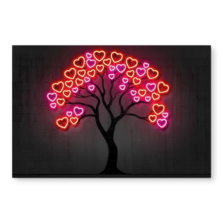 Wandbild Baum mit roten Herzen - Mielu - Alu-Dibond - WA449497