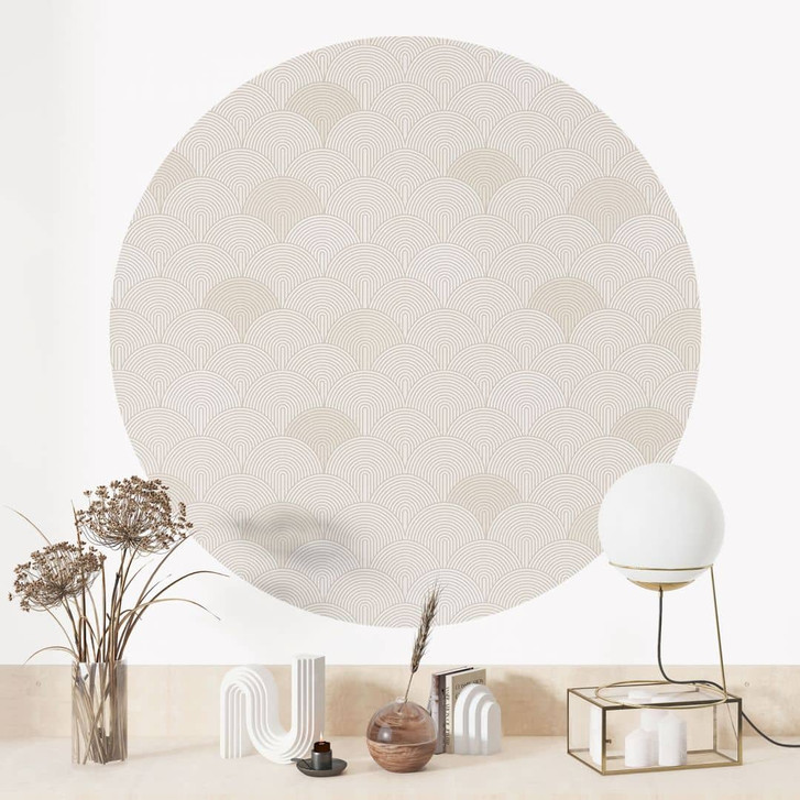 Wandtattoo Abstrakte Halbkreise in Soft Beige - Bloomery Decor - Rund - WA486234