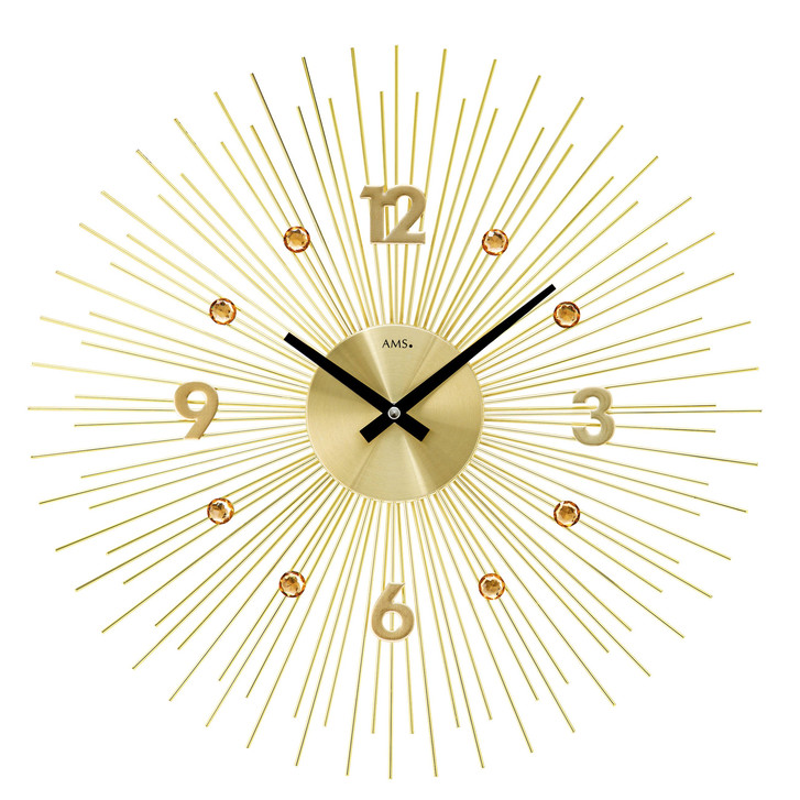 Wanduhr Metallgehäuse, Strahlen gold - UG100704