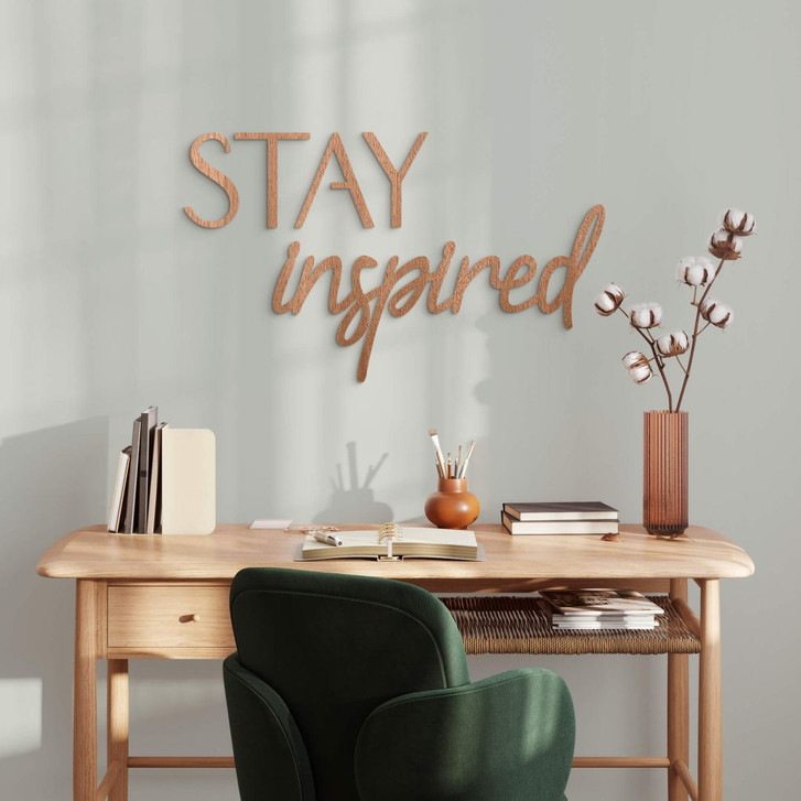 Holz-Deko 3D-Schriftzug STAY inspired - Mahagoni - WA401948