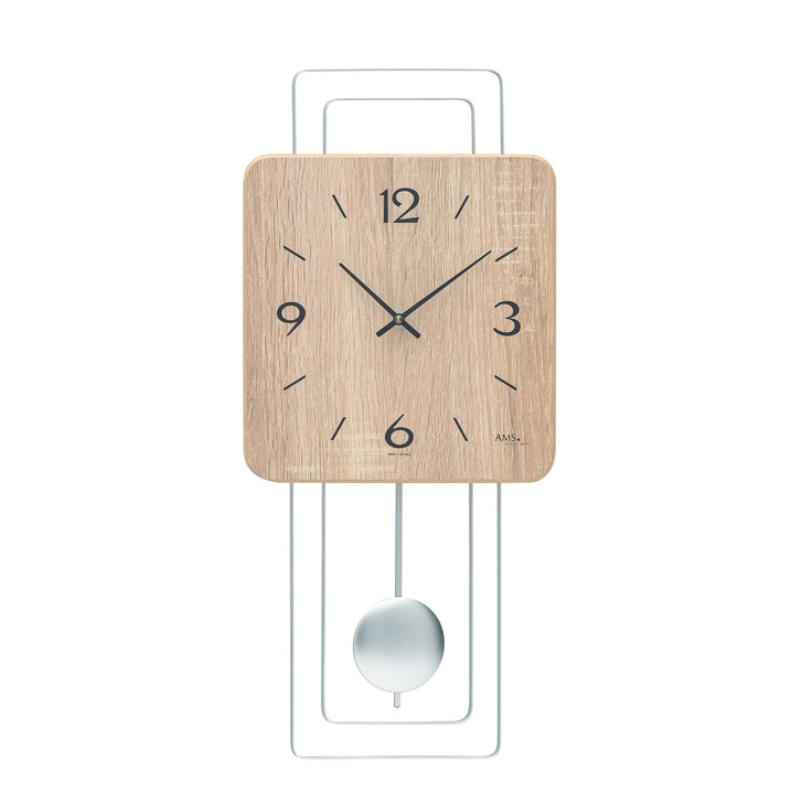 Pendelwanduhr Holzgehäuse, Metall-Design - UG100713