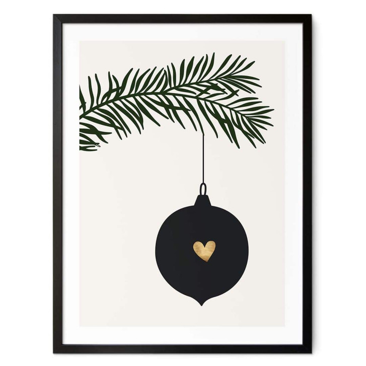 Poster Kubistika - Weihnachtskugel am Tannenzweig - WA349244