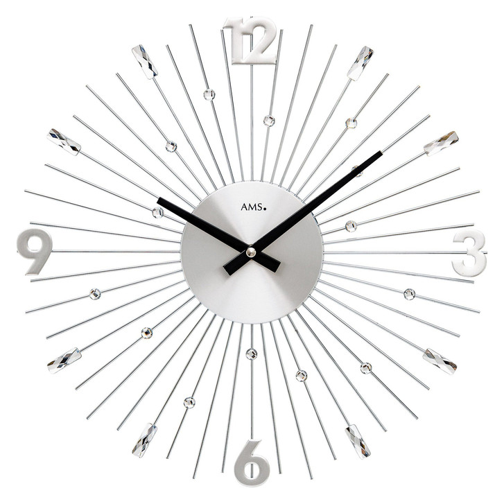 Wanduhr Metallstäbe silber - UG100604