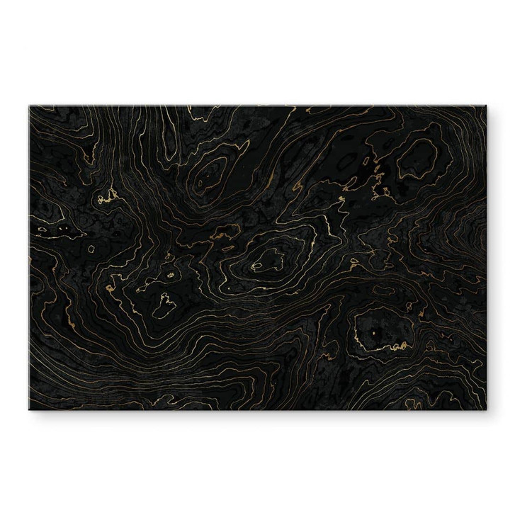 Acrylglasbild Abstrakte Linien Schwarz-gold - Amini - WA490771