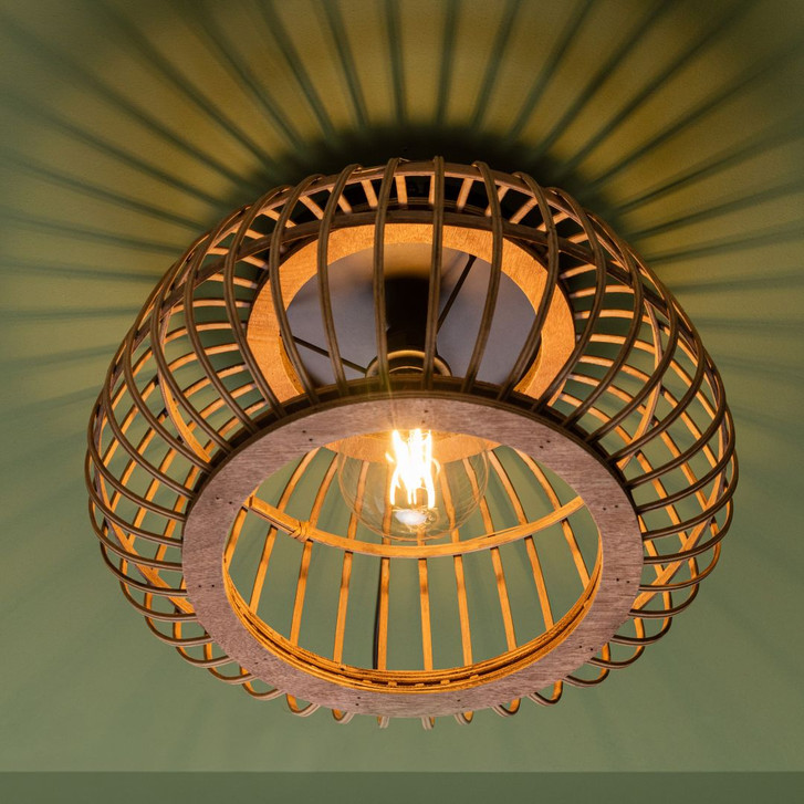 Deckenleuchte Lucas, braun, 24.5 x 40 cm, Rattan Innenleuchte - WA438809