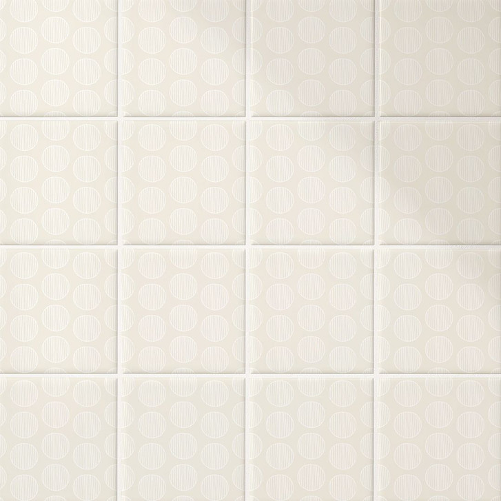 Fliesenaufkleber Boho - Kreise creme - 12er Set - WA398061