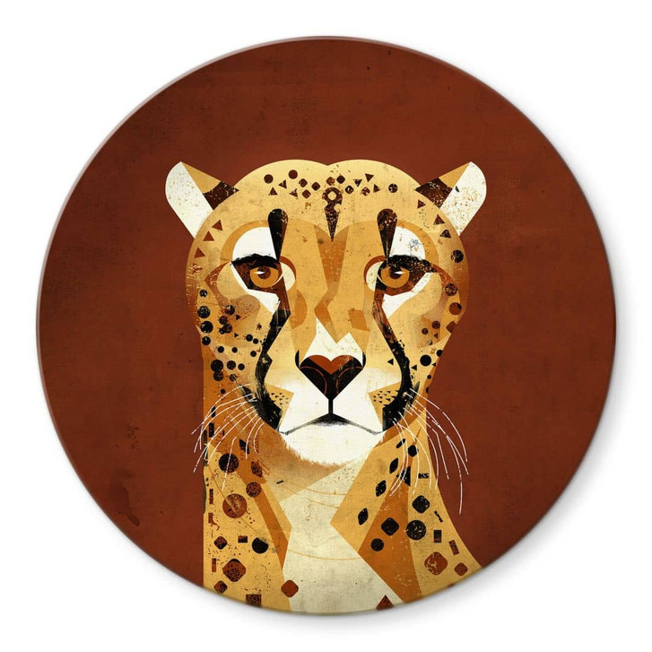 Glasbild Braun - Gepard - Rund - WA332085