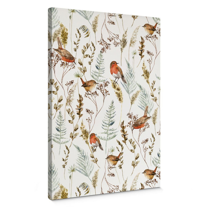 Leinwandbild Spatzen und Rotkehlchen - UN Designs - WA426588